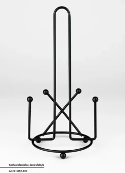 JUSTINUS Küchenrollenhalter LIFE STYLE 14 cm Edelstahl schwarz