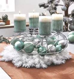 JUSTINUS Weihnachten Adventskranz LIFE STYLE 35 cm chromfarbig