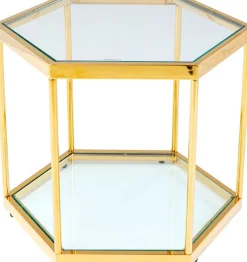 KARE DESIGN Couchtisch COMB 45 cm goldfarbig