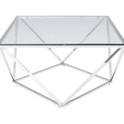 KARE DESIGN Couchtisch CRISTALLO 45 x 80 cm Edelstahl/Glas weiß