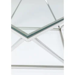 KARE DESIGN Couchtisch CRISTALLO 45 x 80 cm Edelstahl/Glas weiß