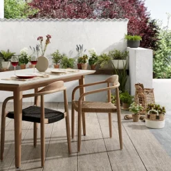 Kave Home Stapelstuhl Garten NINA 4er Set braun