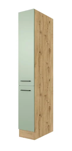Küche Apotheker-Hochschrank Fiona 200 cm Eiche / grün