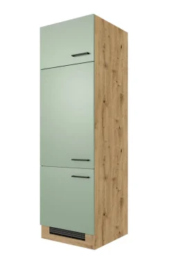 Küche Geräteumbauschrank Fiona 60 cm Eiche / grün
