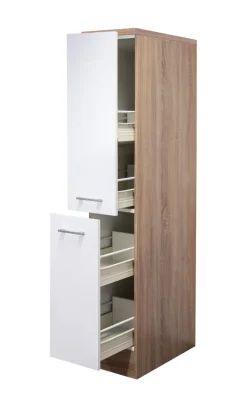 Küchen Apothekerschrank JACK 30 x 161 x 60 cm Eiche/ weiß