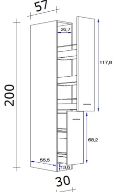 Küchen Apothekerschrank LUCCA weiß