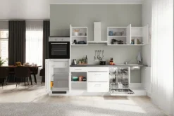 Küchen Geräteumbauschrank LUCCA 168,5 cm weiß/ grau