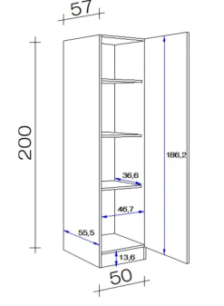 Küchen Geschirrschrank WITO 50 cm weiß