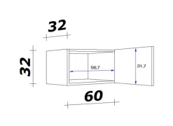 Küchen Hängeschrank AVILA I 60 cm Eiche /weiß matt