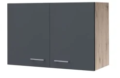 Küchen Oberschrank RALPH 80 cm Eiche/ grau