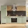 Küchenblock FIONA Schilfgrün / Artisan Eiche 270 cm