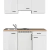 Küchenblock LUKE 150 x 60 cm Weiß Hochglanz / Sonoma Eiche
