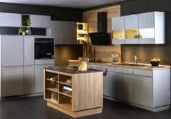 Kücheninsel MURANO 3 ca.138x83x75 cm Noble Elm/ Metal Slate grausilber