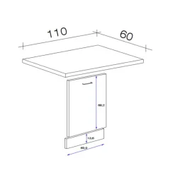 Küchenmöbel Geschirrspüler-Paket NEO ca. 110/86/60 cm weiß