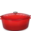 KÜCHENPROFI Bratentopf PROVENCE 33 cm oval Gusseisen rot