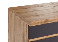 Küchenzeile AALBORG 300 cm Wotan Eiche Dekor/ Matt Grau