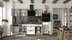 Küchenzeile Heidi Weiß Matt / Cosmopolitan Eiche 280 x 200 x 60 cm