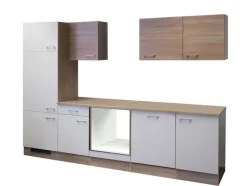 Küchenzeile JACK Weiß/Eiche Sonoma NB ca. 280 cm