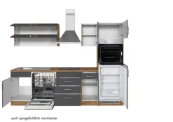 Küchenzeile ODENSE Anthrazit/ Wotan Eiche Dekor 270 cm