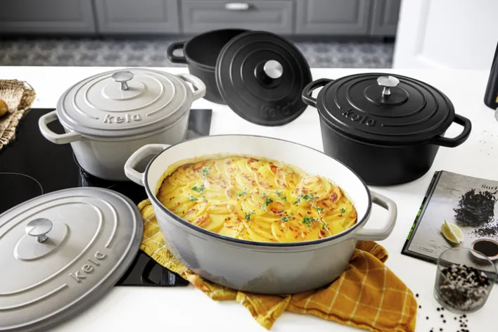 kela Bräter CALIDO 42 cm Gusseisen hellgrau