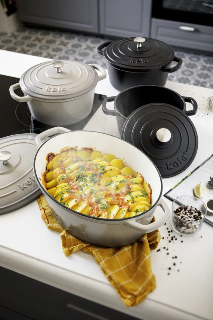 kela Bräter CALIDO 42 cm Gusseisen hellgrau