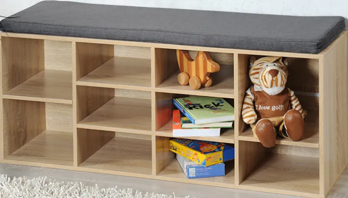 KESPER Schuhschrank mit Sitzkissen 103,5 x 29,5 cm braun/grau