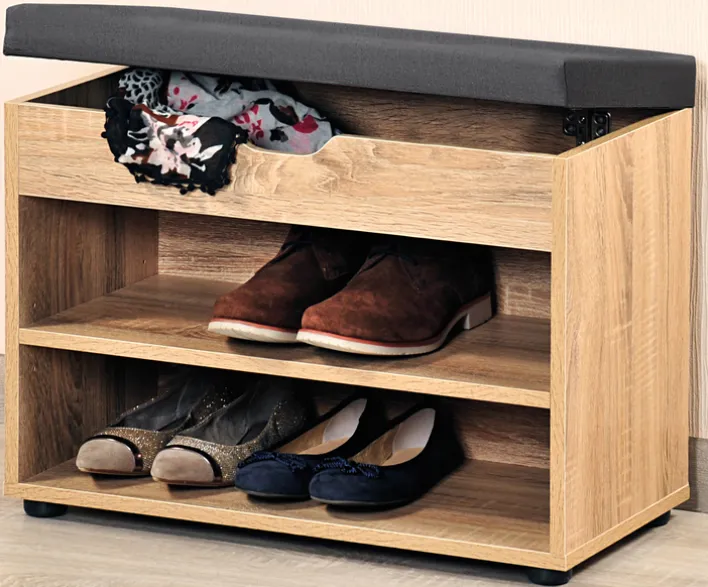 KESPER Schuhschrank mit Sitzkissen 60 x 45 x 30 cm braun/grau