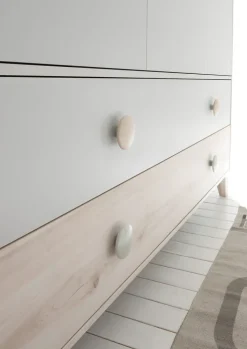 Kinder-Drehtürenschrank FIEN grau/ braun