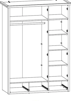 Kinder-Drehtürenschrank LUCA weiß/ braun