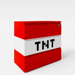 Kinder-Kommode MINECRAFT 80 cm rot/ weiß/ schwarz