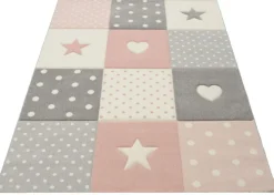 Kinderteppich KIDS STARS 120 x 170 cm rosa