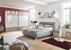 Kleiderschrank 250 x 217 x 67 cm Holznachbildung grau/weiß