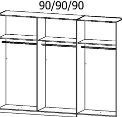 Kleiderschrank ALABAMA 271 x 210 cm Alpinweiß NB