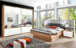 Kleiderschrank AMADO Balkeneiche/Lack Sand/Weiß ca. 270 x 230 x 68 cm