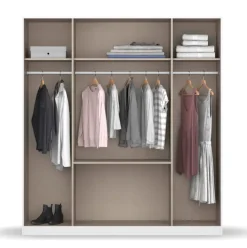 Kleiderschrank DARIA 181 x 197 x 54 cm Holznachbildung weiß