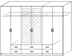 Kleiderschrank GAMMA 6-türig Alpinweiß NB
