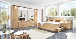 Kleiderschrank LIDO 300 x 216 cm Eiche teilmassiv