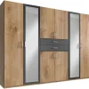 Kleiderschrank MINNESOTA 270 x 208 x 58 cm Holznachbildung braun/grau