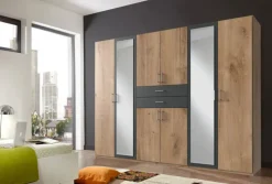 Kleiderschrank MINNESOTA 270 x 208 x 58 cm Holznachbildung braun/grau