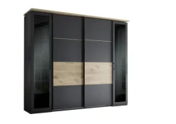 Kleiderschrank STYLE 267 x 225 cm Anthrazit/ Viking Oak hell