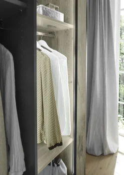 Kleiderschrank STYLE 267 x 225 cm Anthrazit/ Viking Oak hell