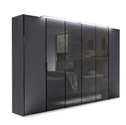 Kleiderschrank SWING 298 x 222 cm vulkanschwarz