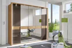 Kleiderschrank WEGA 250 x 216 x 58 cm Eiche teilmassiv braun