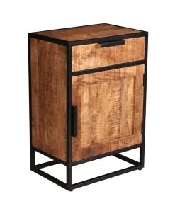 Kommode 50 x 73 cm Mangoholz natur/schwarz