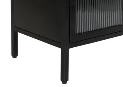 Kommode 70 x 72 cm Platte Marmor weiß/Türfront Strukturglas