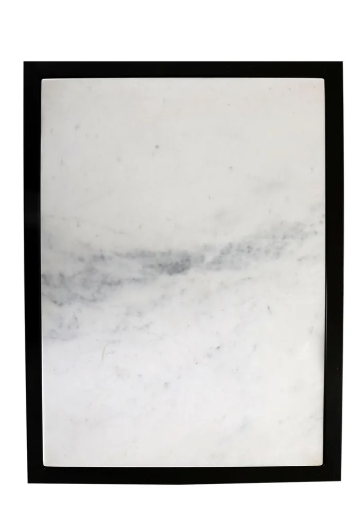 Kommode 48 x 69 cm Platte Marmor weiß/Türfront Strukturglas