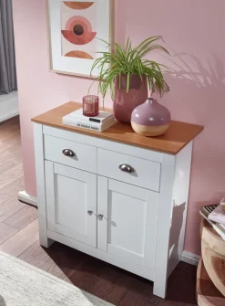 Kommode 79 x 81 cm weiß/ braun