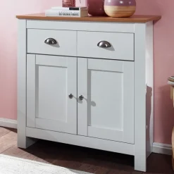 Kommode 79 x 81 cm weiß/ braun