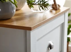 Kommode 53 x 114 cm weiß/ braun