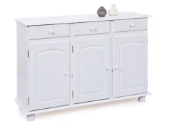 Kommode ALEXANDER 130x87x43 cm Massivholz weiß